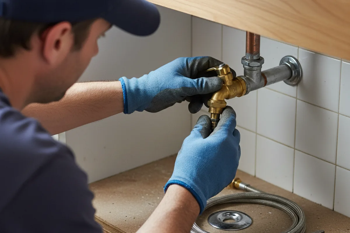 Shutoff valve and fitting work during Emergency Plumbing in Glencoe